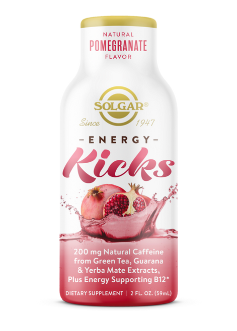 Solgar Energy Kicks Counter Display - Natural Pomegranate Flavor - 12 2-oz bottles