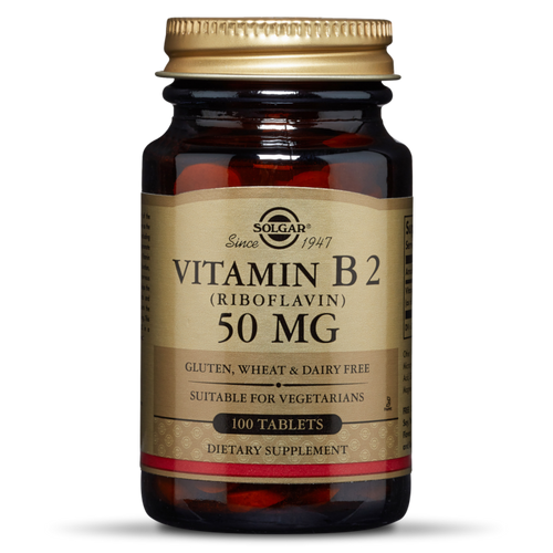 Solgar Vitamin B2 (Riboflavin) 50 mg Tablets - 100