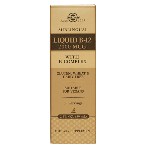 Solgar Sublingual Liquid B-12 2000 mcg with B-Complex - 2 oz
