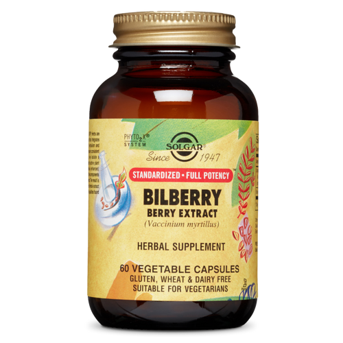 Solgar SFP Bilberry Berry Extract Vegetable Capsules - 60