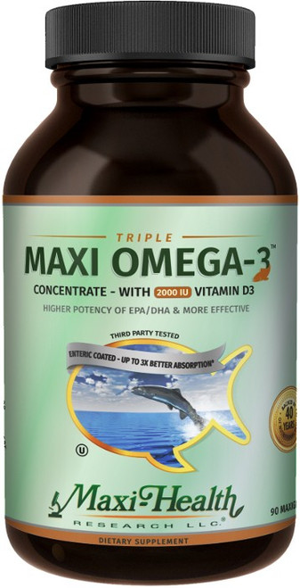 Maxi Health Triple Omega 3 Concentrate w/ 2000 IU D3 - 100 Gels