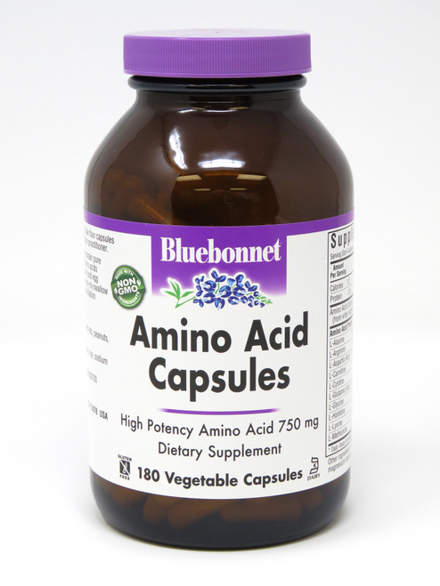 Bluebonnet Amino Acid 750 mg - 180 Vegetarian Capsules