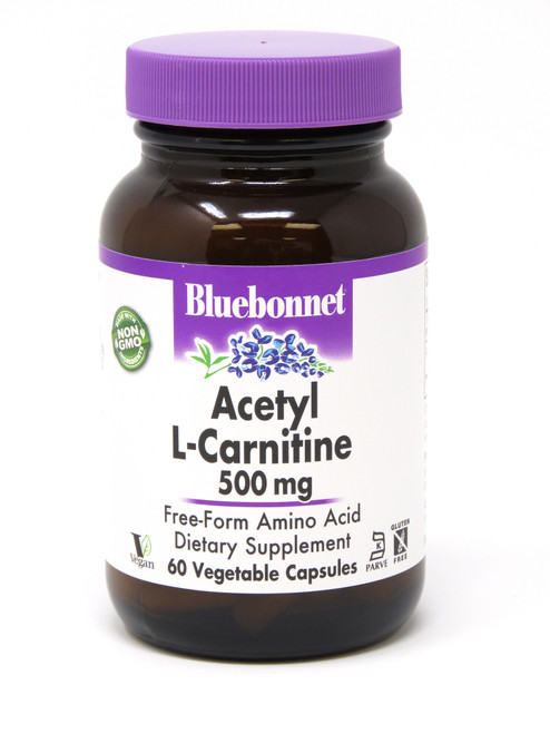 Bluebonnet Acetyl L-Carnitine 500 mg - 60 Vegetarian Capsules