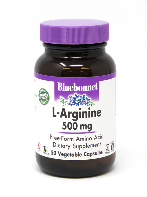 Bluebonnet L-Arginine 500 mg - 50 Vegetarian Capsules