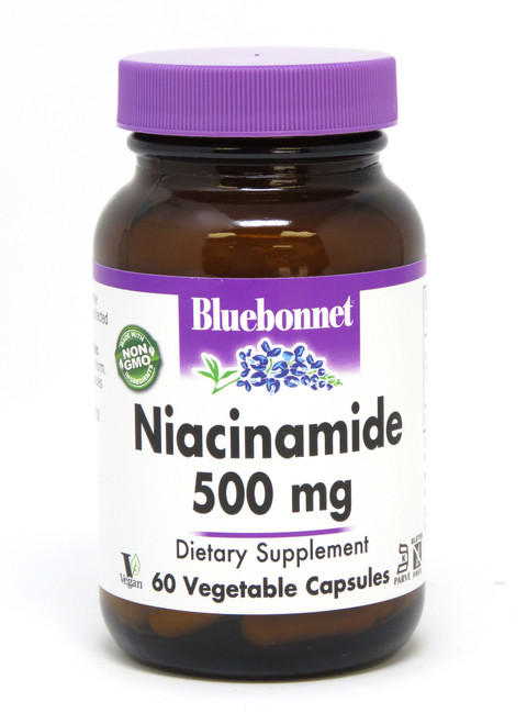 Bluebonnet Niacinamide 500 mg - 60 Vegetarian Capsules