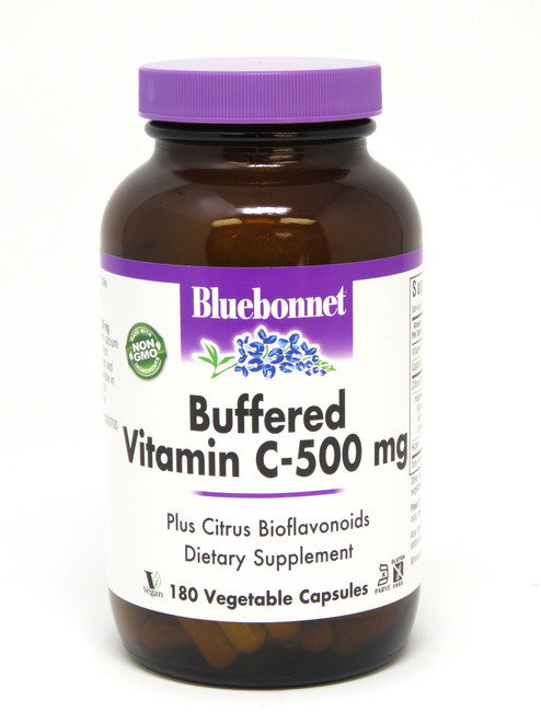 Bluebonnet Buffered Vitamin C-500 mg - 180 Vegetarian Capsules