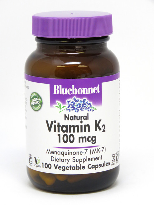 Bluebonnet Vitamin K2 100 mcg - 100 Vegetarian Capsules