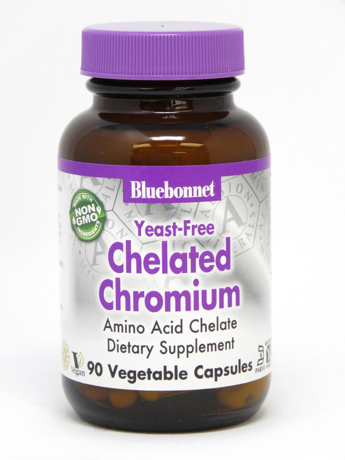 Bluebonnet Yeast-Free Chelated Chromium 200 mcg - 90 Vegetarian Capsules