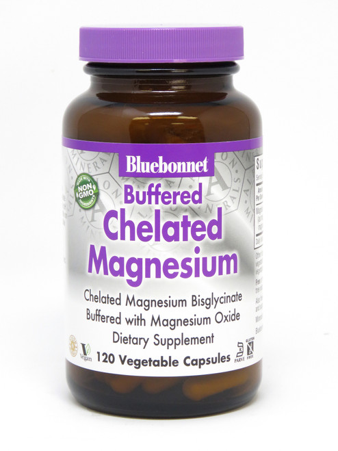Bluebonnet Buffered Chelated Magnesium 200 mg - 120 Vegetarian Capsules