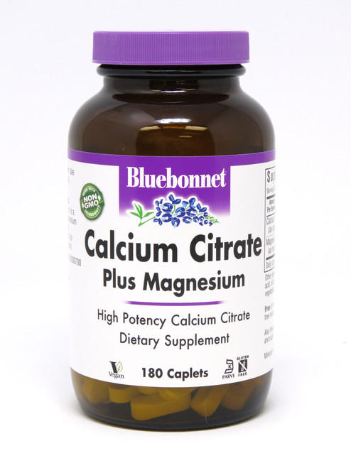 Bluebonnet Calcium Citrate Plus Magnesium - 180 Caplets