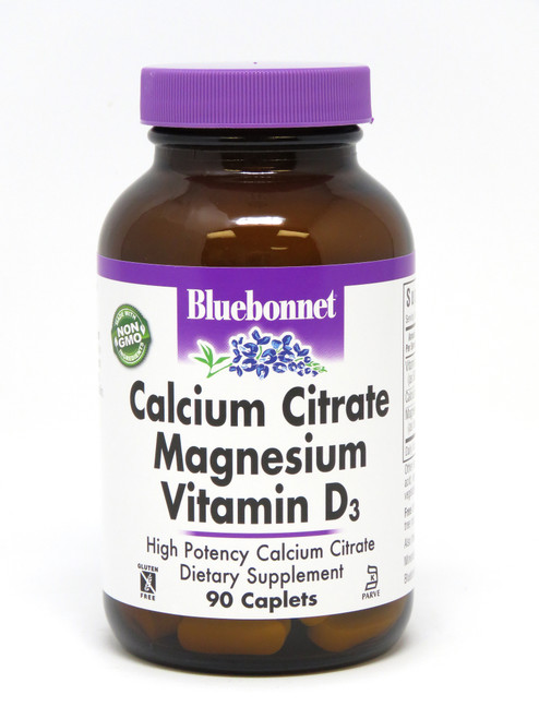 Bluebonnet Calcium Citrate Magnesium Plus Vitamin D3 - 90 Caplets