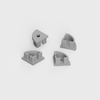 Set of 4 End Caps For Small Corner Channel 16x16mm, Grey