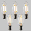 Candle C35 LED Filament Bulb - B15 - 400lm - 2700K Very Warm White - Dimmable - Pack of 5