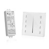 Battery Powered Single Colour Wall Plate White + 5-in-1 Receiver Bundle - 4 Zone