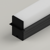 Recessed Connectable Aluminium Channel 23x20mm, Black, 2 Metres