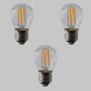Pack of 3 Golf Ball G45 LED Filament Lamps - E27 - 400lm - 2700K - EasyDim