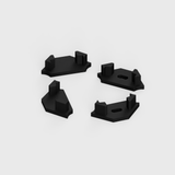 Set of 4 End Caps for Straight Corner Aluminium Extrusion Profile, Black