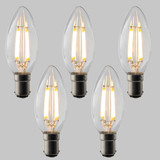 Candle C35 LED Filament Bulb - B15 - 400lm - 2700K Very Warm White - Dimmable - Pack of 5