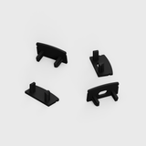 Set of 4 End Caps for Standard Channels 17x8mm, Black