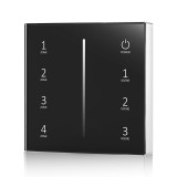 Battery Powered 4 Zone Precision Touch Single Colour Wall Plate, Black