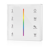 Battery Powered 4 Zone Precision Touch RGB/RGBW Wall Plate, White
