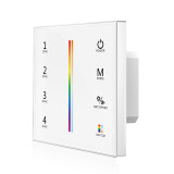 Mains Powered 4 Zone Precision Touch 2.4GHz Wireless DMX RGBCCT Wall Plate, White