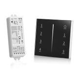 Battery Powered Single Colour Wall Plate Black + 5-in-1 Receiver Bundle - 4 Zone