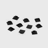 Pack of 10 Endcaps for 23x25mm Connectable Aluminium Channel, Black