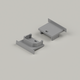 Pack of 10 Endcaps for 23x20mm Connectable Aluminium Channel, Silver