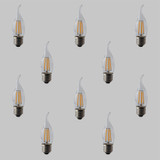 Pack of 10 Flame Tip Candle CA35 LED Filament Lamps - E27 - 400lm - 2700K Very Warm White - EasyDim