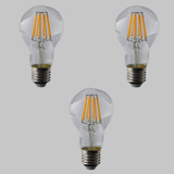 Pack of 3 GLS LED Filament Lamps - E27 - 800lm - 2700K  - Easy Dim