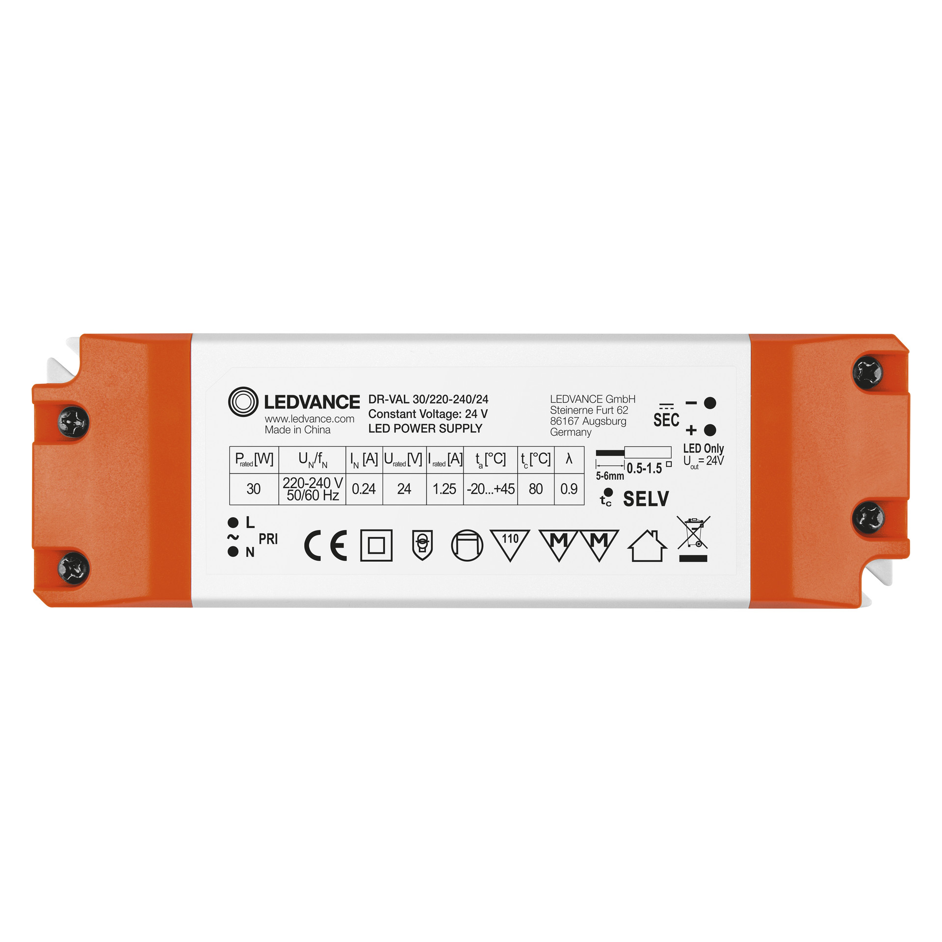 LEDVANCE 24V Constant Voltage LED Driver 30W UltraLEDs