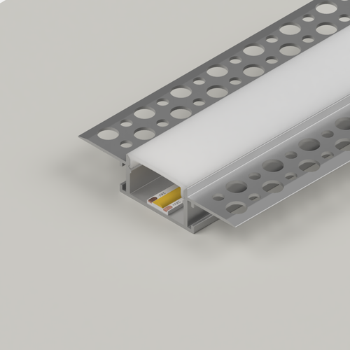 Plaster-In Standard Recessed LED Aluminium Channel, 2 Metre Length