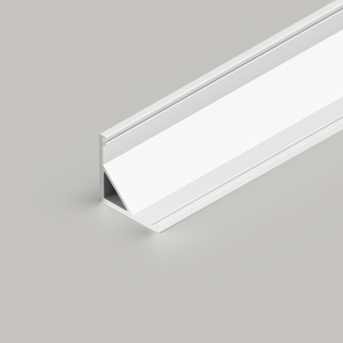 Small Corner Aluminium Channel 1616 in White - 2 Metre Length