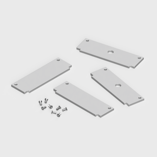 Set of 4 End Caps for Extra Wide Plaster-in Profile 98mm