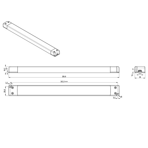 Tagra® Super Slimline Linear Professional 24V Constant Voltage LED Driver 100W