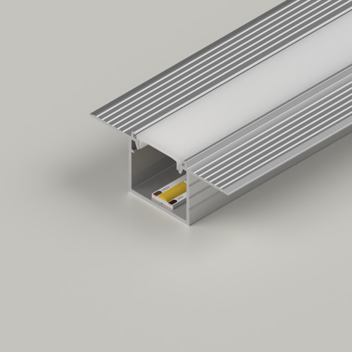 Plaster in Aluminium Channel 23x21mm, Silver, 3 Metres