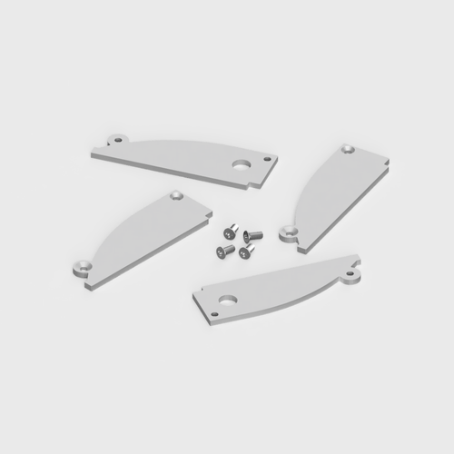 Pack of 4 End Caps For Plaster In Wall Washer LED Aluminium Profile 18.5mm x 96.5mm
