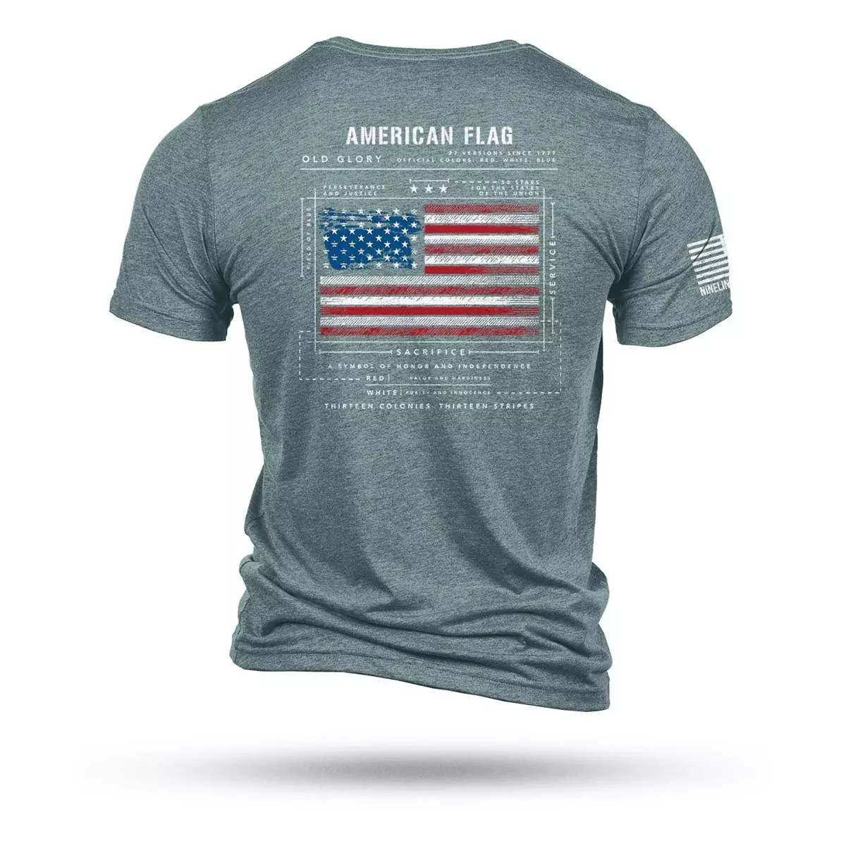 え*ん様 green line スティーブ・マーカス TEE AMERICAN FLAG SCHEMATIC DENIM - The Shoppes at Steve's Ace