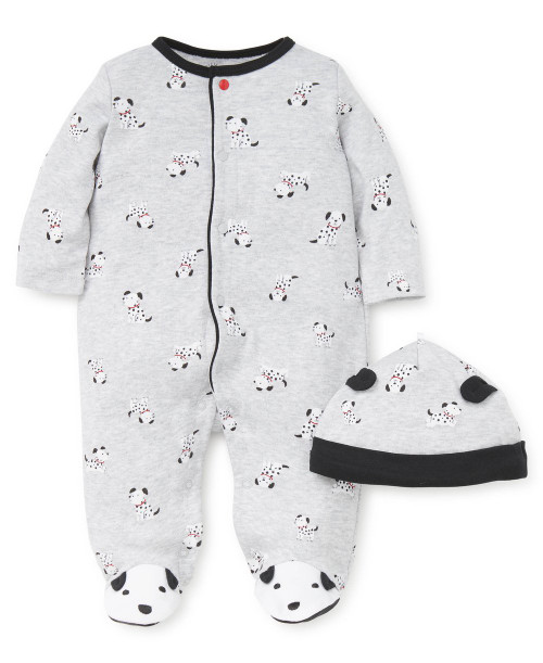 DALMATION FOOTED ONE-PIECE AND HAT