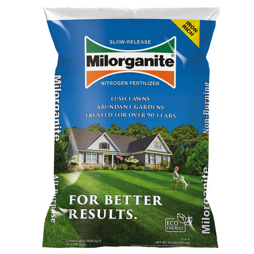 Milorganite Slow Release Nitrogen 06-04-00 Lawn Fertilizer 2500 sq. ft. For All Grasses