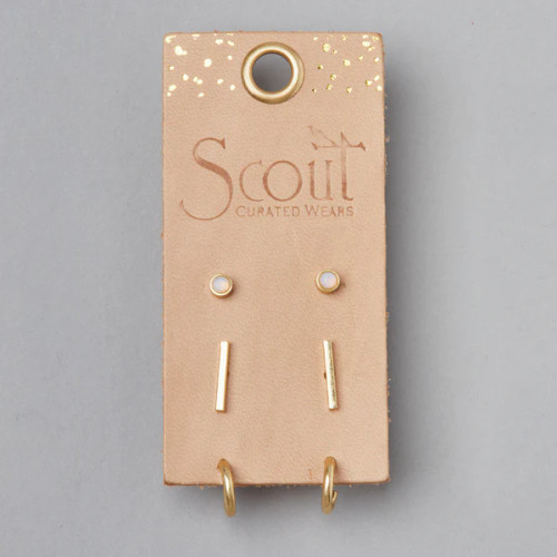 SCARLETT STUD EARRING TRIO PACK IN GOLD