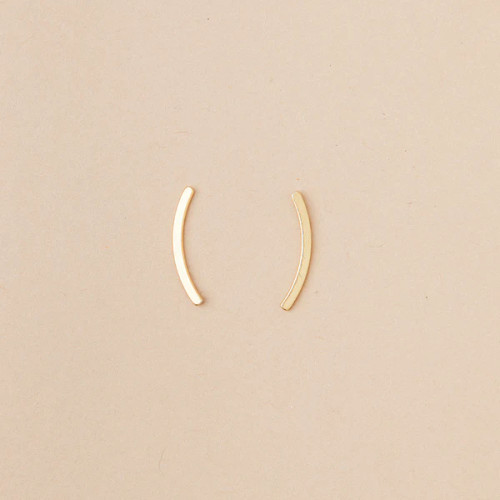 COMET CURVE/GOLD VERMEIL STUD EARRINGS