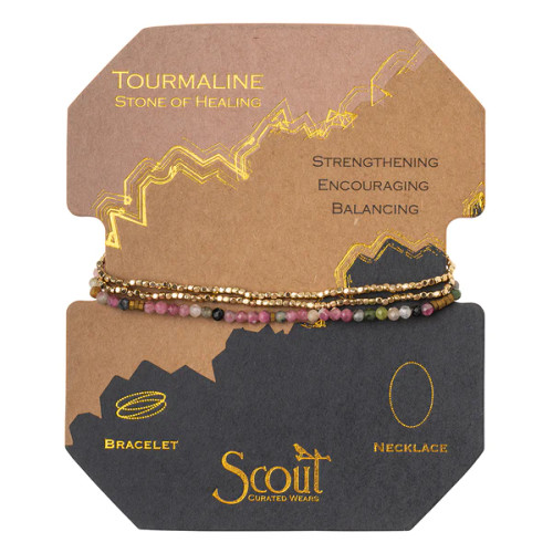 DELICATE STONE TOURMALINE/GOLD- STONE OF HEALING BRACELET