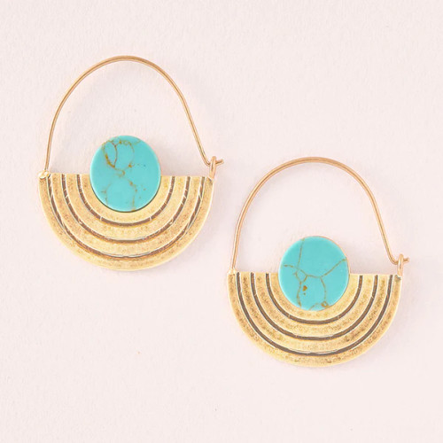 STONE ORBIT EARRING TURQUOISE/GOLD