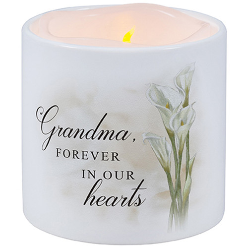 GRANDMA FOREVER IN OUR HEARTS CANDLE WITH CERAMIC HOLDER