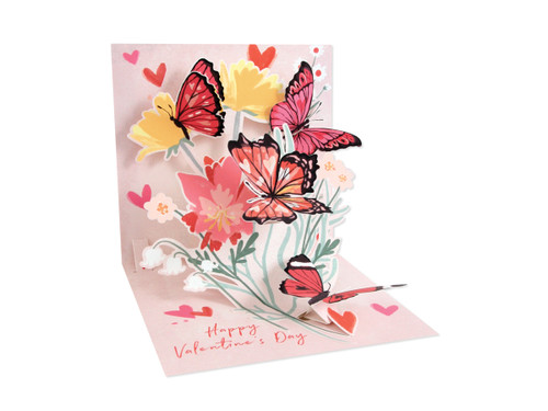 VALENTINES DAY: HEART FLUTTER POP UP CARD