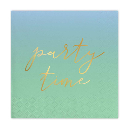 5" FOIL NAPKIN-PARTY TIME 20CT