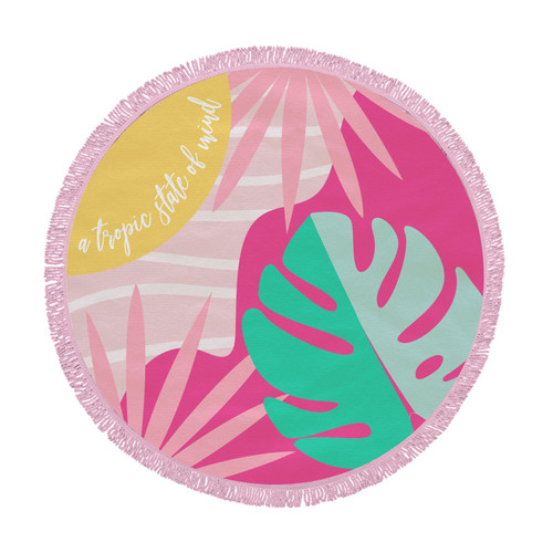 60" ROUND BEACH TOWEL TROPICAL STATE OF MIND