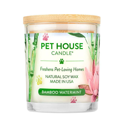 PET HOUSE CANDLE BAMBOO WATERMINT